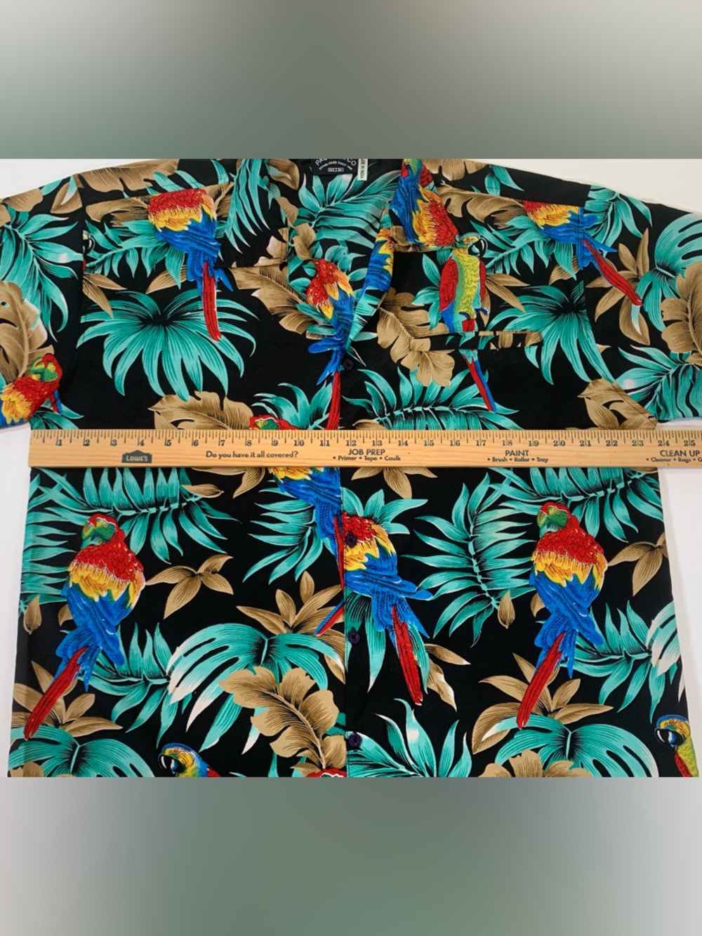 Pacific Company Men’s Hawaiian shirt Medium Floral Beach Parrot Print Magnum PI - Picture 8 of 14